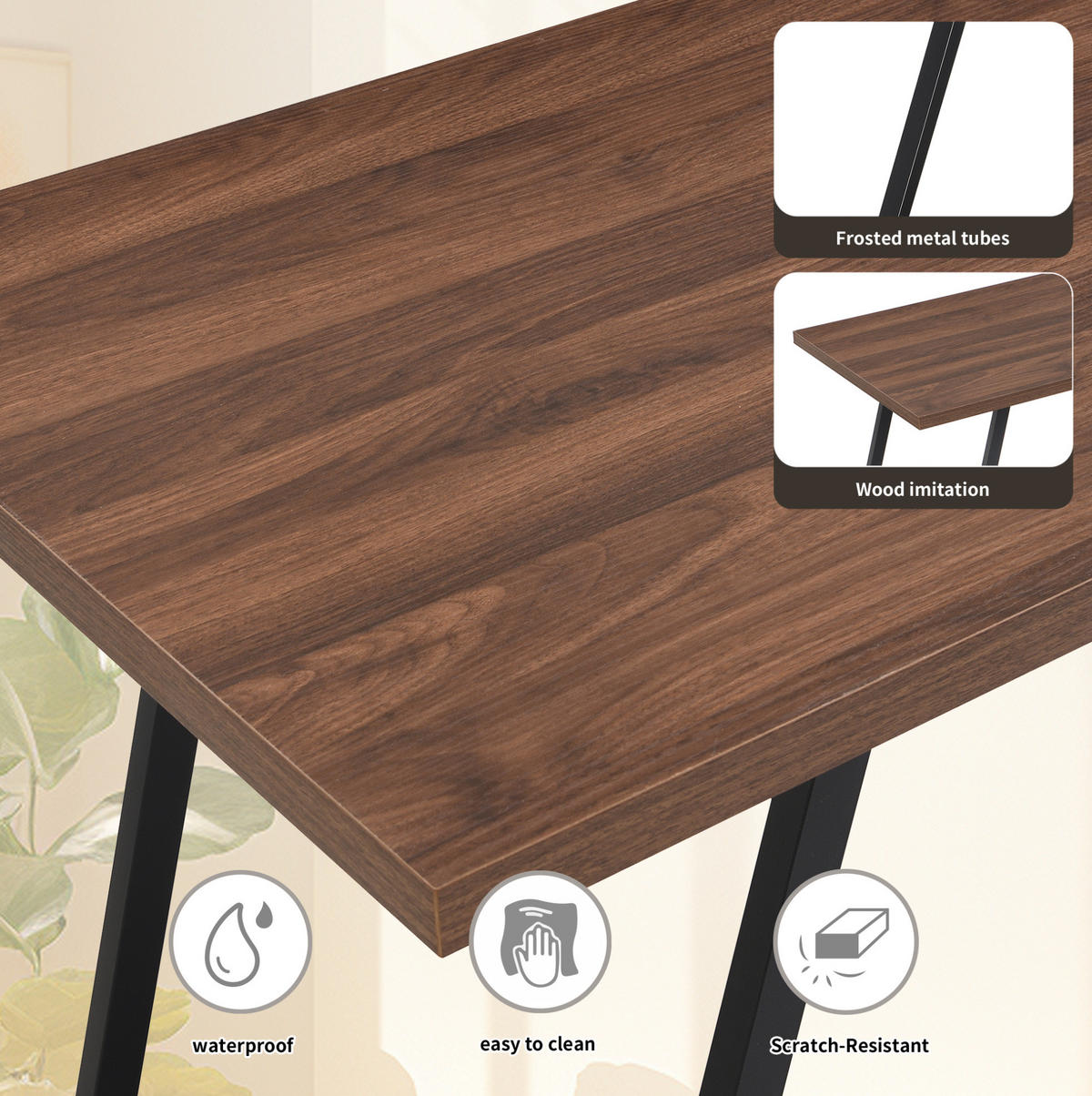 SCHREIBTISCH mit 3 Schubladen MDF Dark Brown - Braun, Holz (135.5/58/75cm) - Meubliv