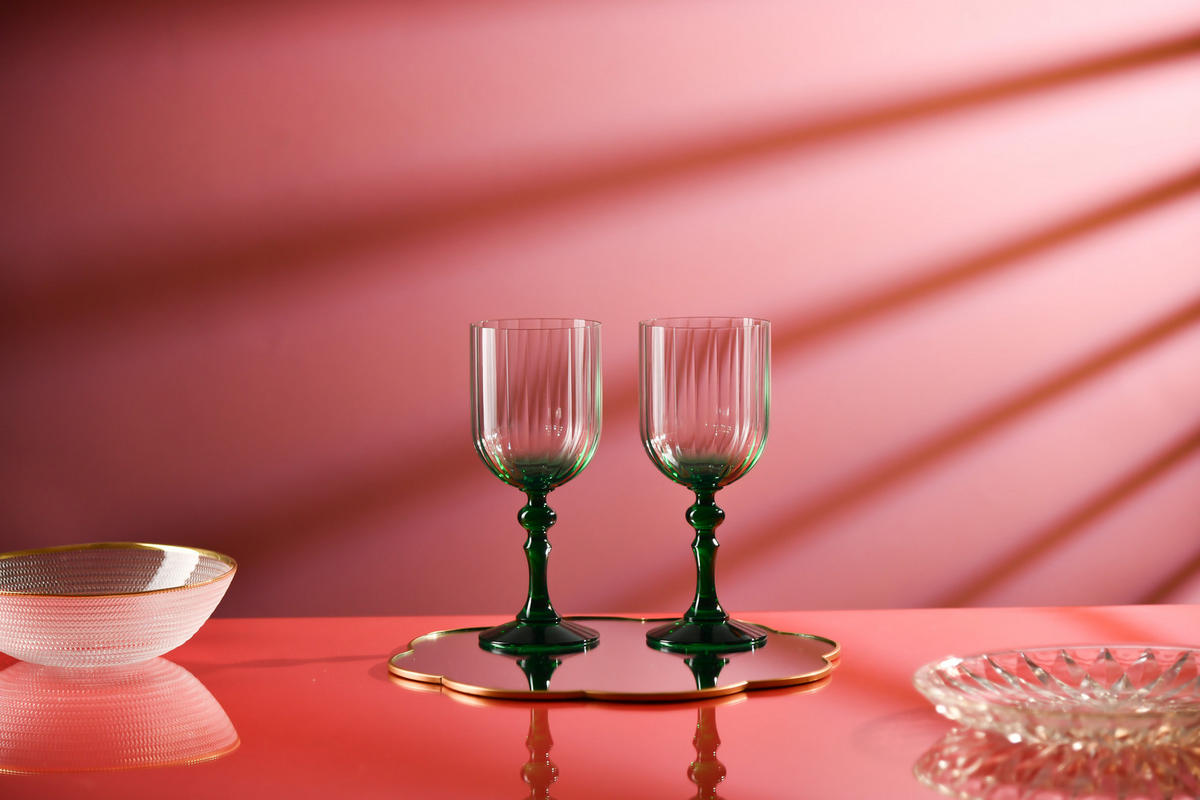 WEINGLÄSER, 2er-Set, 300 ml - Grün, Glas (0.3L) - Krosno Glass