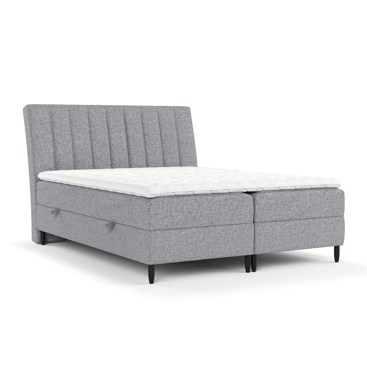 BOXBETT Merton Grau 180/200 cm - Schwarz/Grau, Holz/Holzwerkstoff (180/200cm) - Maison de Reve