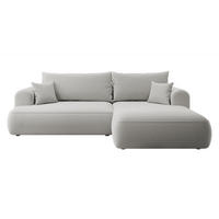 ECKSOFA Ovo Grau Velours - Schwarz/Grau, Kunststoff/Textil (260/165cm) - Selsey