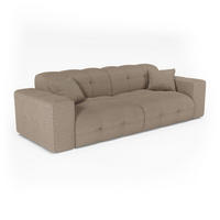 SOFA COCOON Bouclé-Stoff Taupe 230cm - Taupe, Textil (230/85/92cm) - Premium Interiors