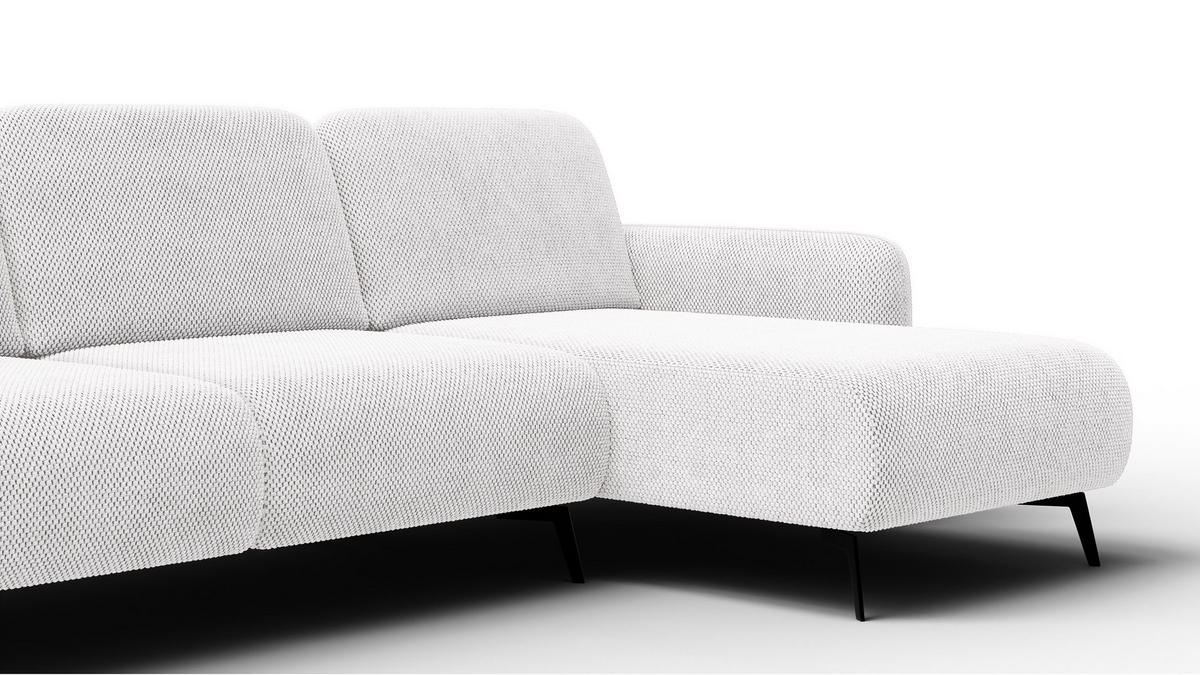 ECKSOFA FEBE 4-Sitzer rechts, creme - Creme/Schwarz, Holz/Textil (264/157cm) - Courtois Laville