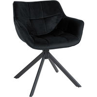 STUHL Samt schwarz - Schwarz, Textil/Metall (65/78/59cm) - CLP