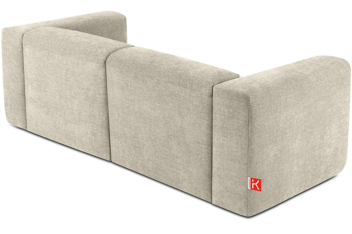 2-SITZER-MODULSOFA BUFFO mit extrem weicher und bequemer Sitzfläche, Gewebestoff, ecru - Ecru, Textil (210/73/96cm) - KONSIMO®