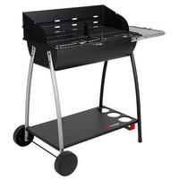 HOLZKOHLEGRILL Schwarz - Schwarz, Metall (52.5/94/104.5cm) - Somagic