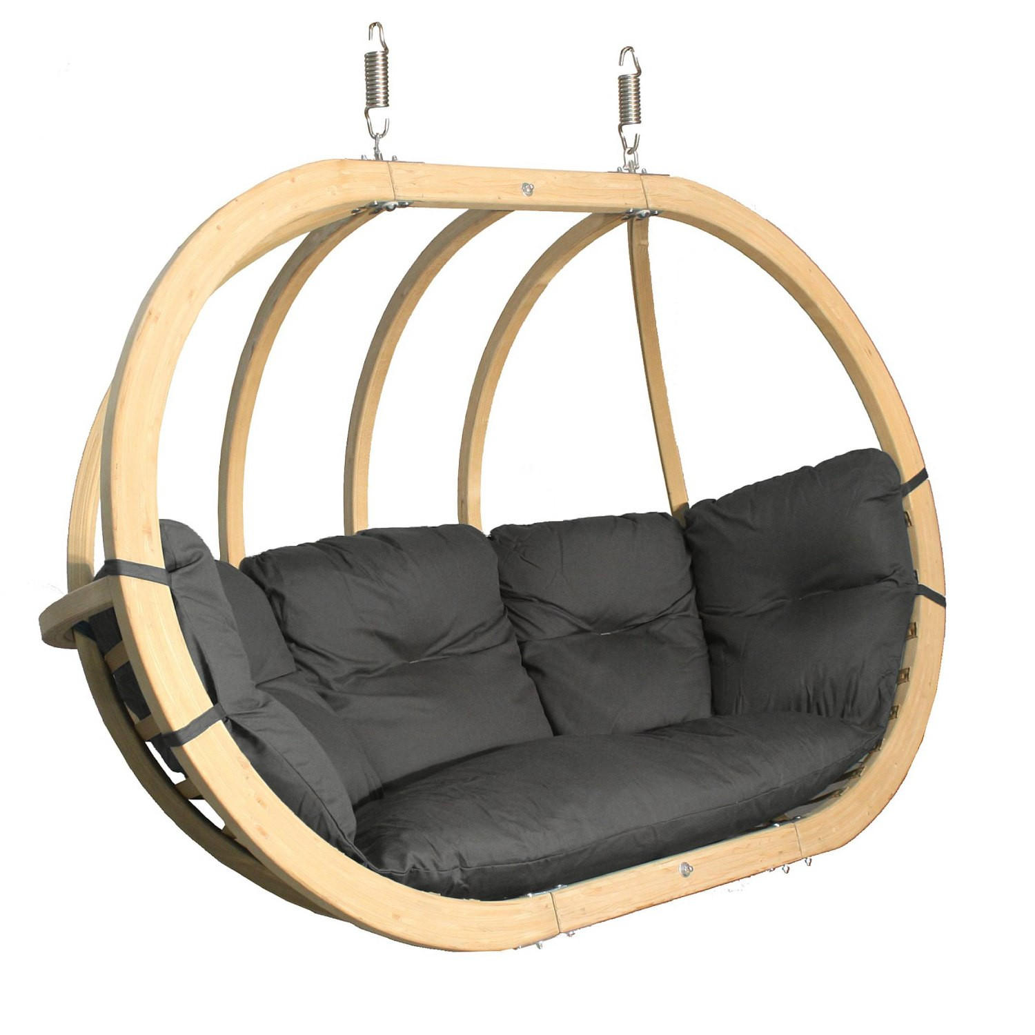 HÄNGESESSEL CALLISTO ,Dunkelgrau - Dunkelgrau, Holz/Textil (175/120/82cm) - KONSIMO®