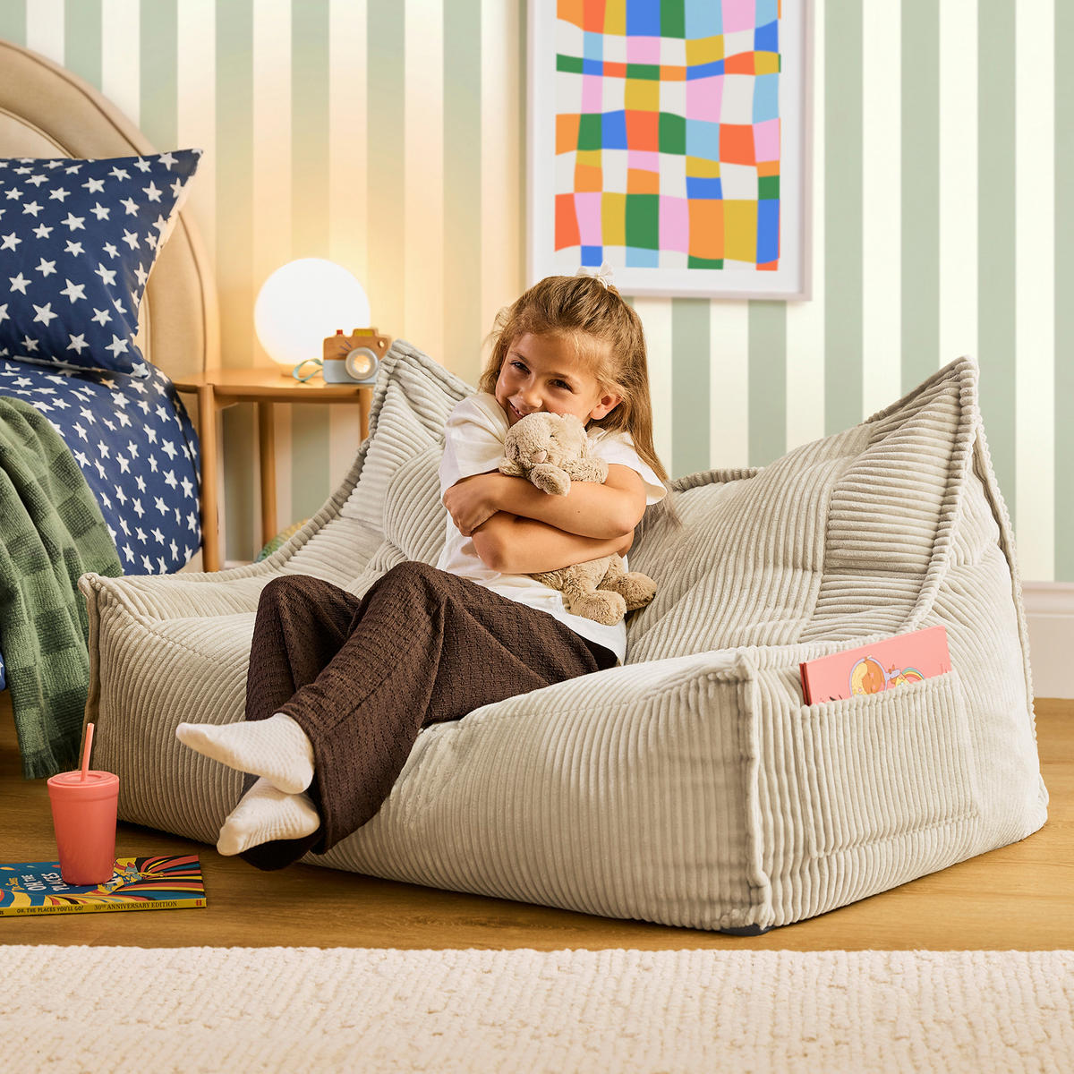 KINDERSITZSACK Sofa Francesco - Beige, Textil (107/60/67cm) - icon