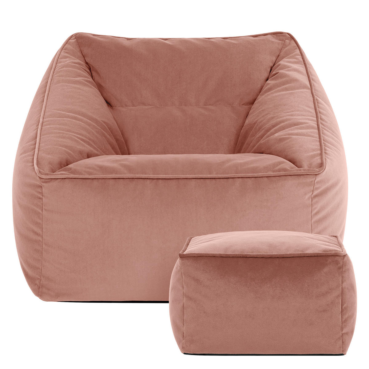 SITZSACK Sessel Natalia mit Hocker Amara - Pink, Textil (70/65/70cm) - icon