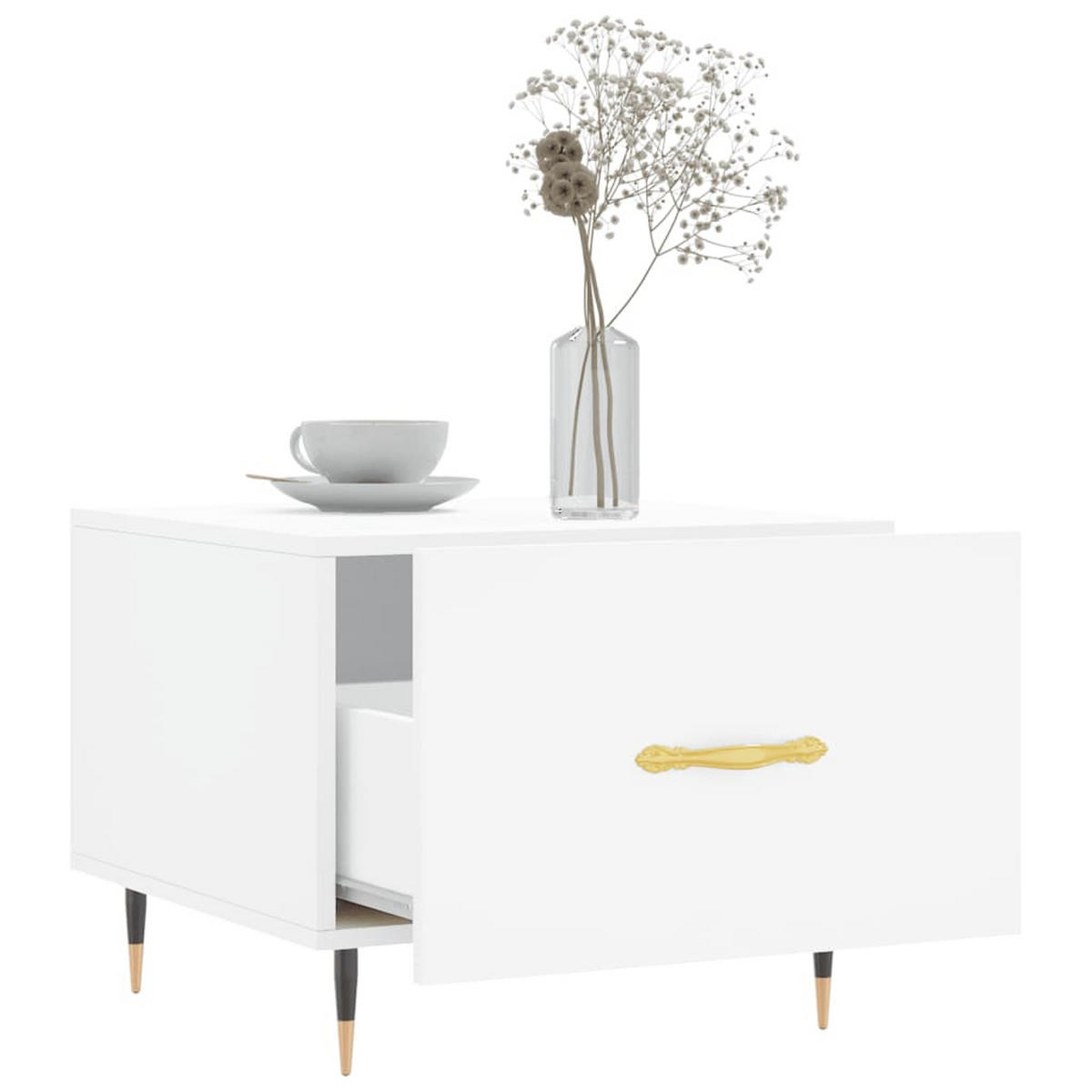 COUCHTISCHE 2 Stk. Weiß 50x50x40 cm Holzwerkstoff - Weiß, Holzwerkstoff (50/50/40cm) - furnicato