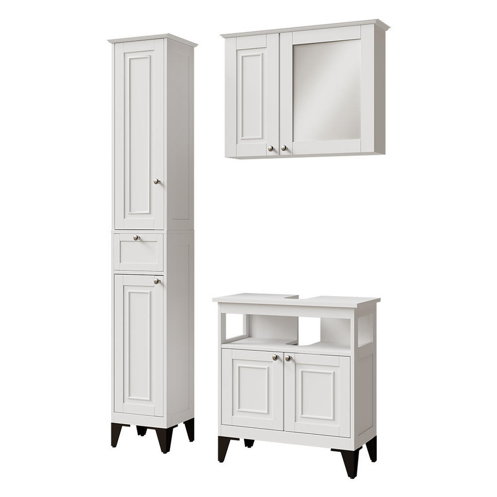 SET MOBILIER BAIE Vanity, Alb, 3 piese