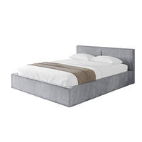 POLSTERBETT mit Bettkasten und Lattenrost, Bett mit Matratze H3/H4 - EMMI-V1 180x200 Hellgrau - Hellgrau, Holzwerkstoff/Textil (180/200cm) - ALTDECOR