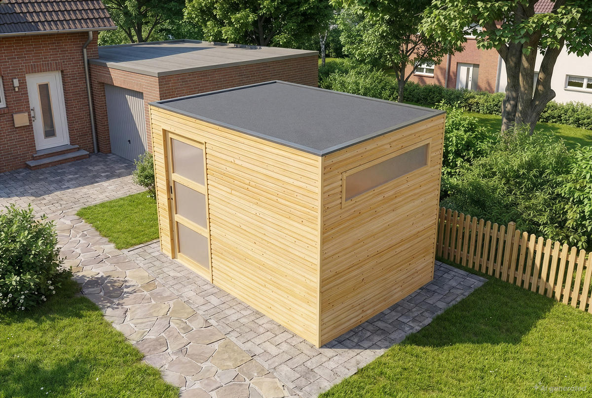 GERÄTEHAUS Holz Qube Slide - Braun, Holz (300/216/210cm) - Alpholz