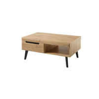 COUCHTISCH Artisan Eiche schwarz, Beistelltisch skandinavisch, 107 x 67 cm - Schwarz/Eiche Artisan, Holzwerkstoff (107/67/46cm) - Furn.Design
