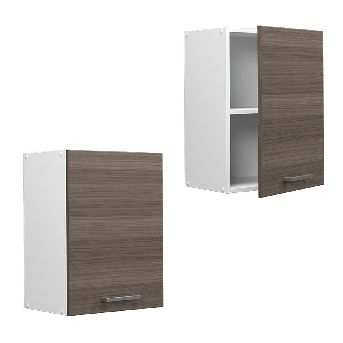 HÄNGESCHRANK R-Line Grau 45 cm - Weiß/Braun, Holzwerkstoff (45/60/31cm) - Vicco