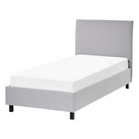 BETT mit Lattenrost 90/200 cm Stoff Hellgrau Sennez - Hellgrau, Textil (90/200cm) - Beliani