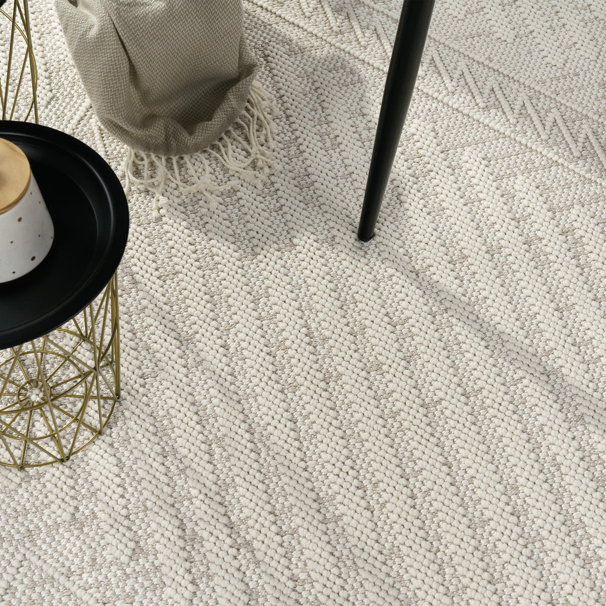 KURZFLORTEPPICH 120/170 cm Buckman 461 - Creme, Textil (120/170cm) - Paco Home