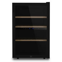 WEINKÜHLSCHRANK CAVCDB62, Schwarz, 62 Flaschen,, Kapazität 138L, 2 Temperaturzonen, Edelstahl, Anti-UV, LED - Schwarz, Metall (55/84/56cm) - Les Petits Champs