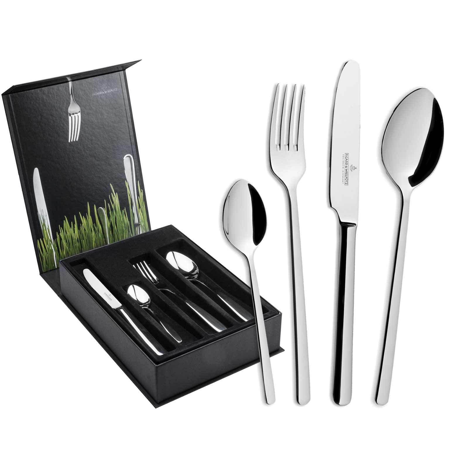 TAFELBESTECK INKL. BESTECKBOX Ventura silber 24er Set - Silberfarben, Metall - Picard & Wielpütz