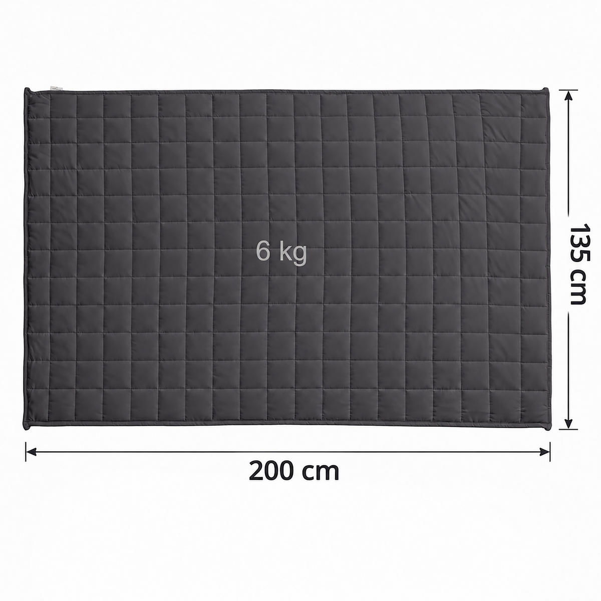 GEWICHTSDECKE Grau 135x200 cm - Grau, Glas/Textil (135/200cm) - Relaxdays