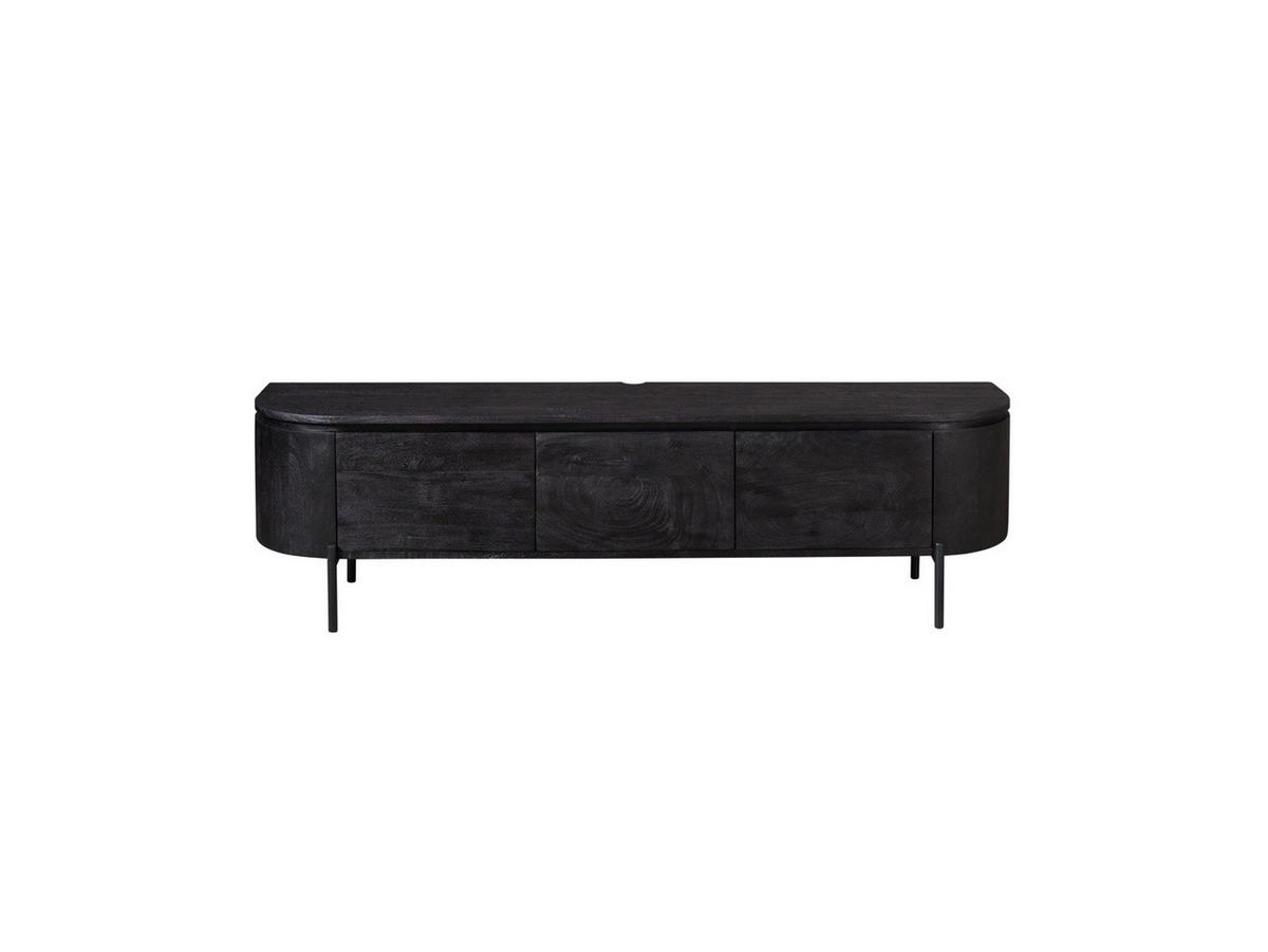 LOWBOARD Magnificent Mangoholz 160 cm / 35 cm Schwarz - Schwarz, Holz (160/30/35cm) - Villa Möbel