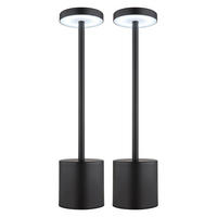 LED TISCHLEUCHTE Polina Schwarz 2er Set - Schwarz, Kunststoff (8/8/34cm) - Globo Lighting