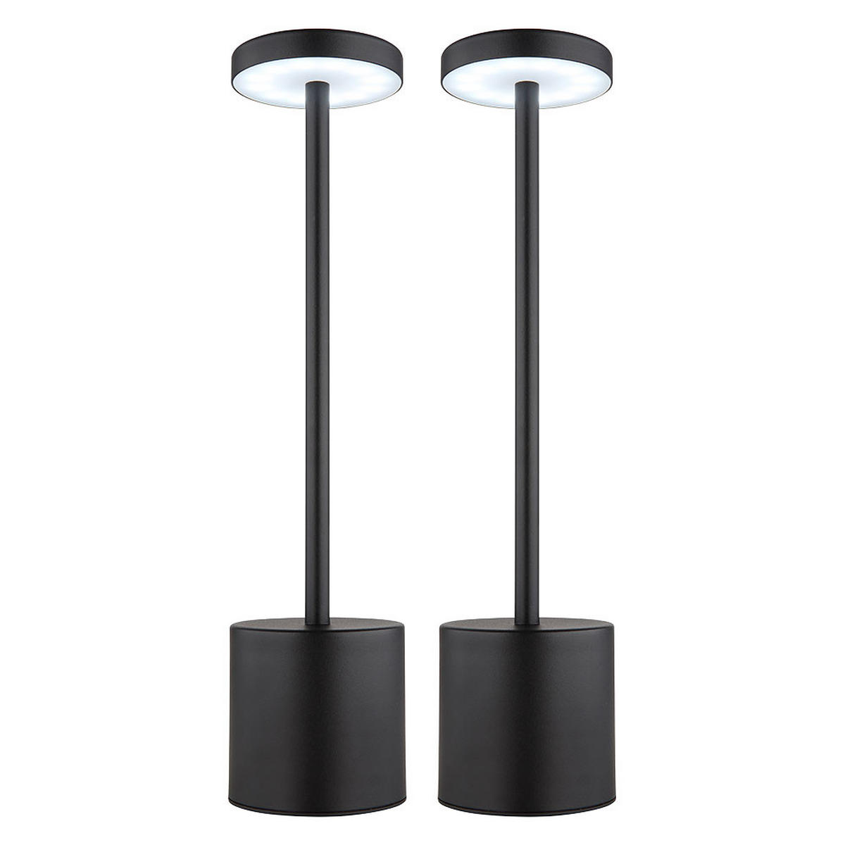 LED TISCHLEUCHTE Polina Schwarz 2er Set - Schwarz, Kunststoff (8/8/34cm) - Globo Lighting