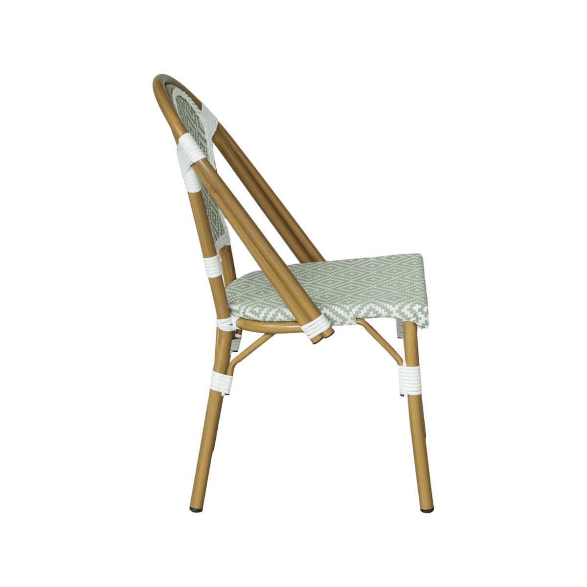 GARTENSTÜHLE Stapelbare Schefflera Weiß Grün 2er-Set - Braun, Metall (45/85/57cm) - Mobili Rebecca