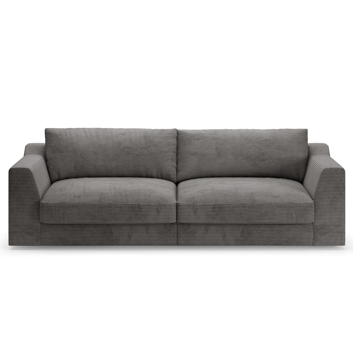 BIG-SOFA - Grau, Kunststoff/Textil (274/90/112cm) - home24
