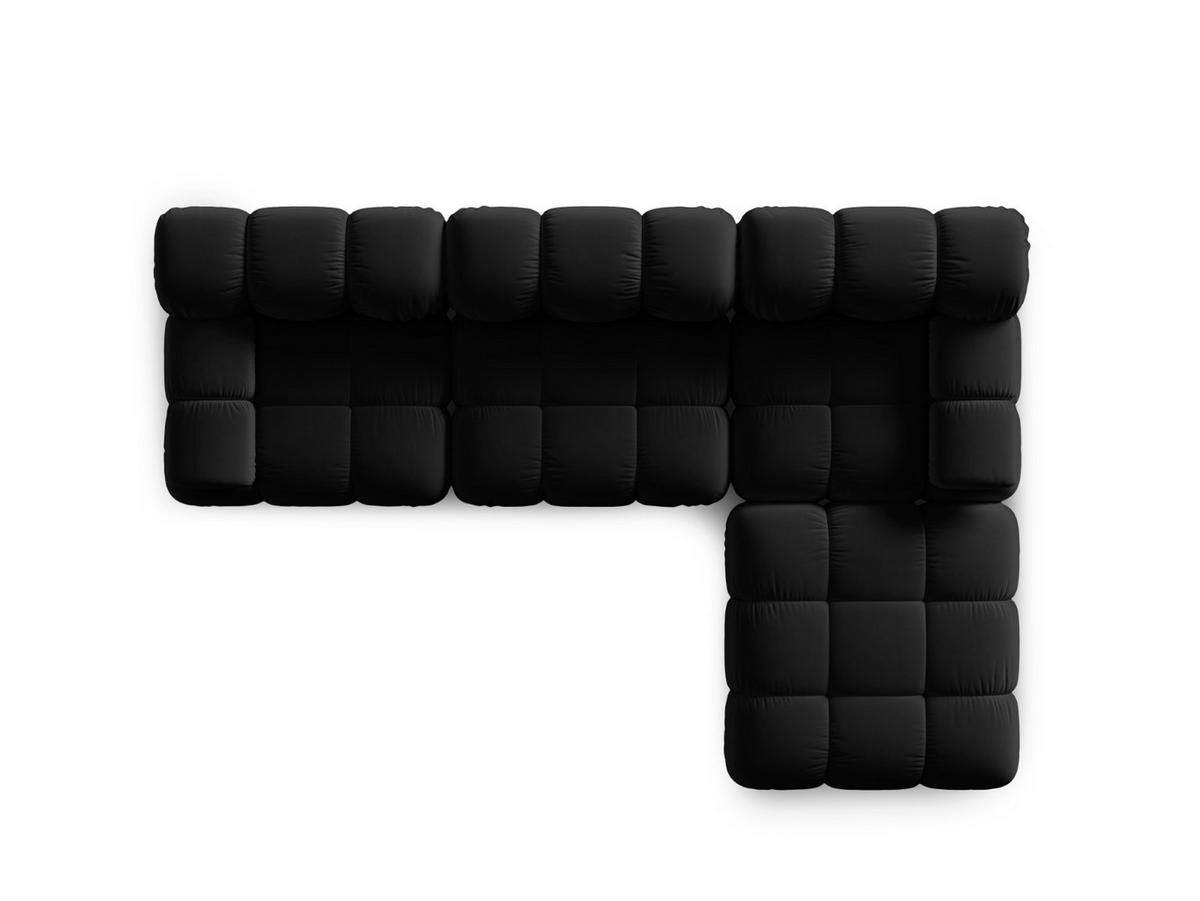 MODULARES-SOFA Bellis aus Samt schwarz 4 Sitzplätze - Schwarz, Textil (188/63/282cm) - Micadoni