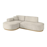 ECKSOFA Ottomane Links MARI-L1-v2 - 243x171x83 cm Ecru Velours - Ecru, Holzwerkstoff/Textil (243/171cm) - ALTDECOR