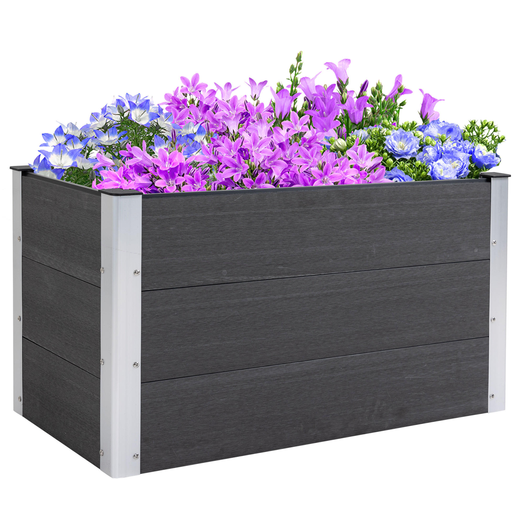 BLUMENKÜBEL, Grau - Grau, Metall (50/50/100cm) - Outsunny