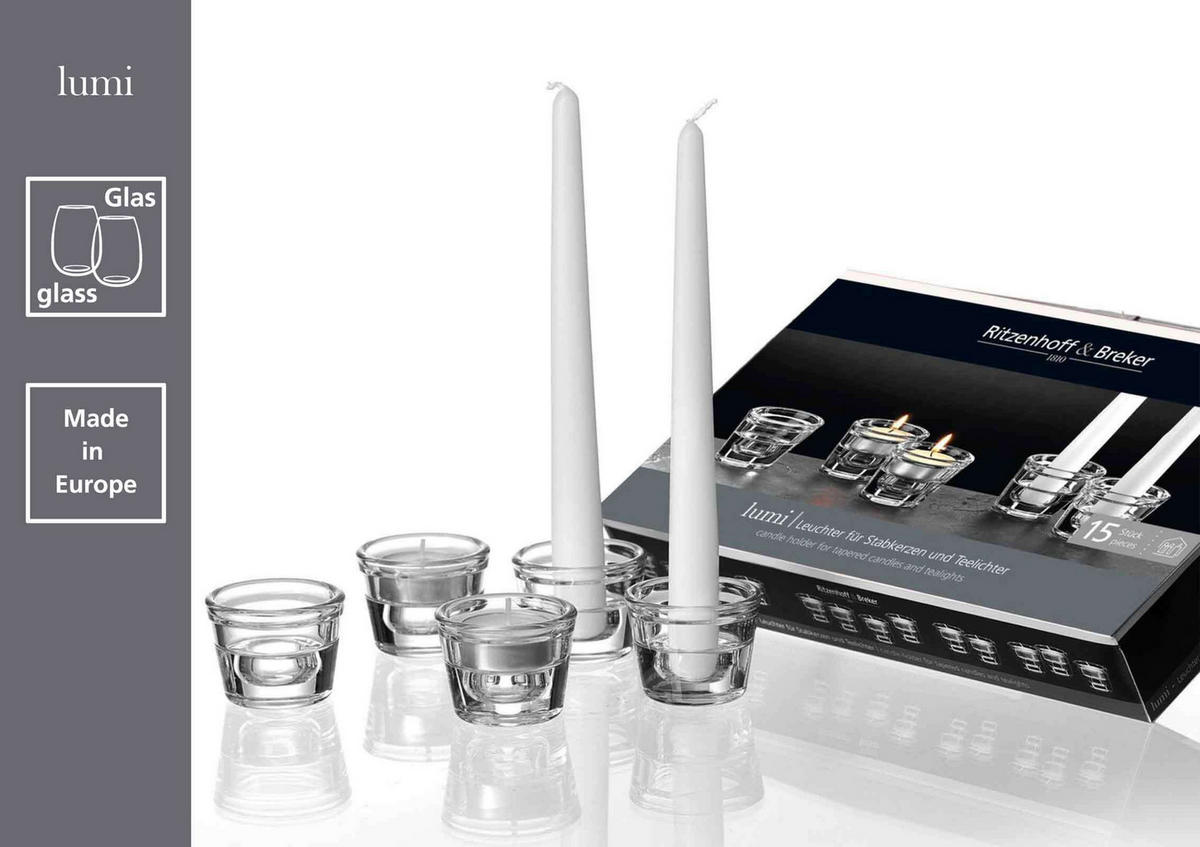 TEELICHTHALTER / KERZENHALTER Lumi transparent ø 6 cm 120er Set - Transparent, Glas (4cm) - Ritzenhoff Breker