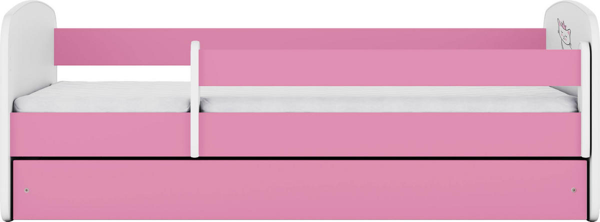 KINDERBETT Emily mit Schublade und Matratze, Rosa 80x160 cm - Altrosa/Rosa, Holzwerkstoff (160/80cm) - WFL GROUP