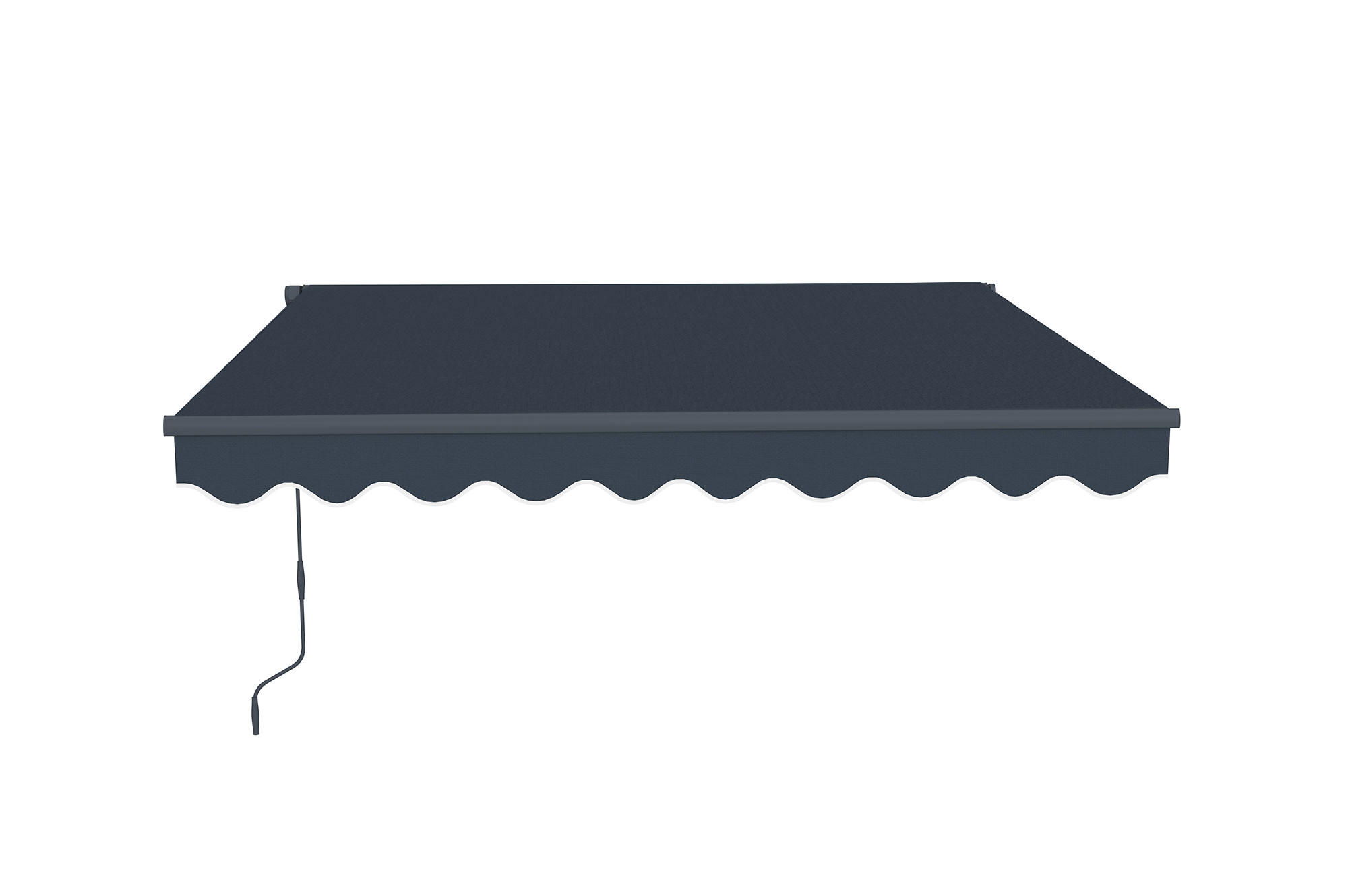 EINTEILIGE MARKISE Vecchio Grau 2,5 m x 2 m - Premium-Leinwand 320g/m² - Grau, Metall (250/270/200cm) - Cazeboo