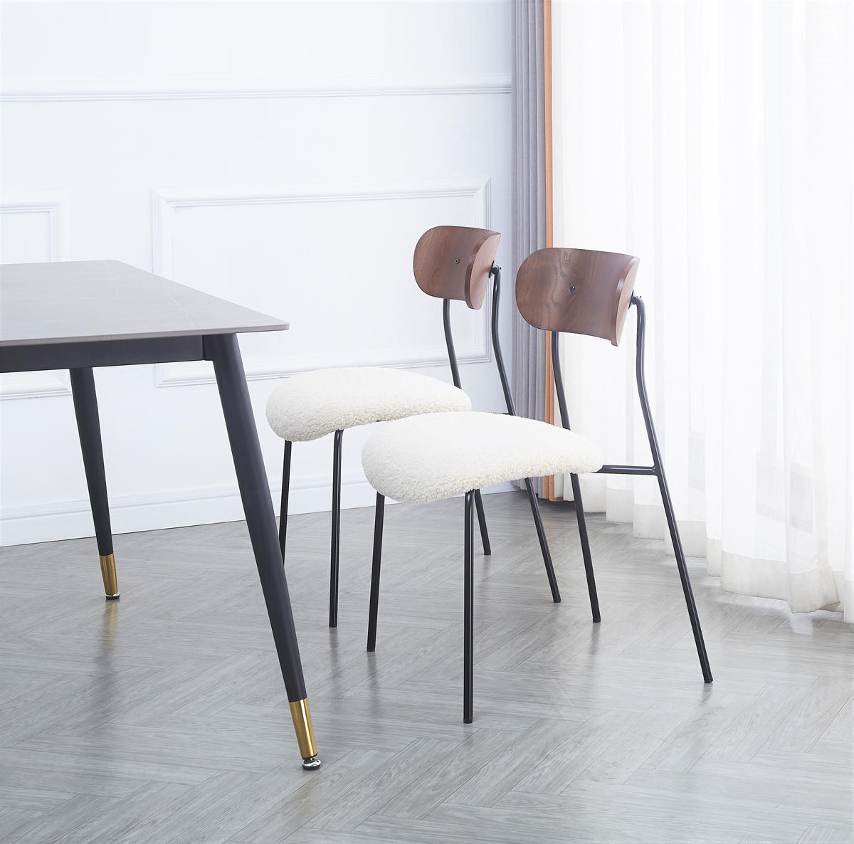 STUHL 2er-Set Stoff Weiß - Weiß, Textil (51.5/79/50.5cm) - Nordlys