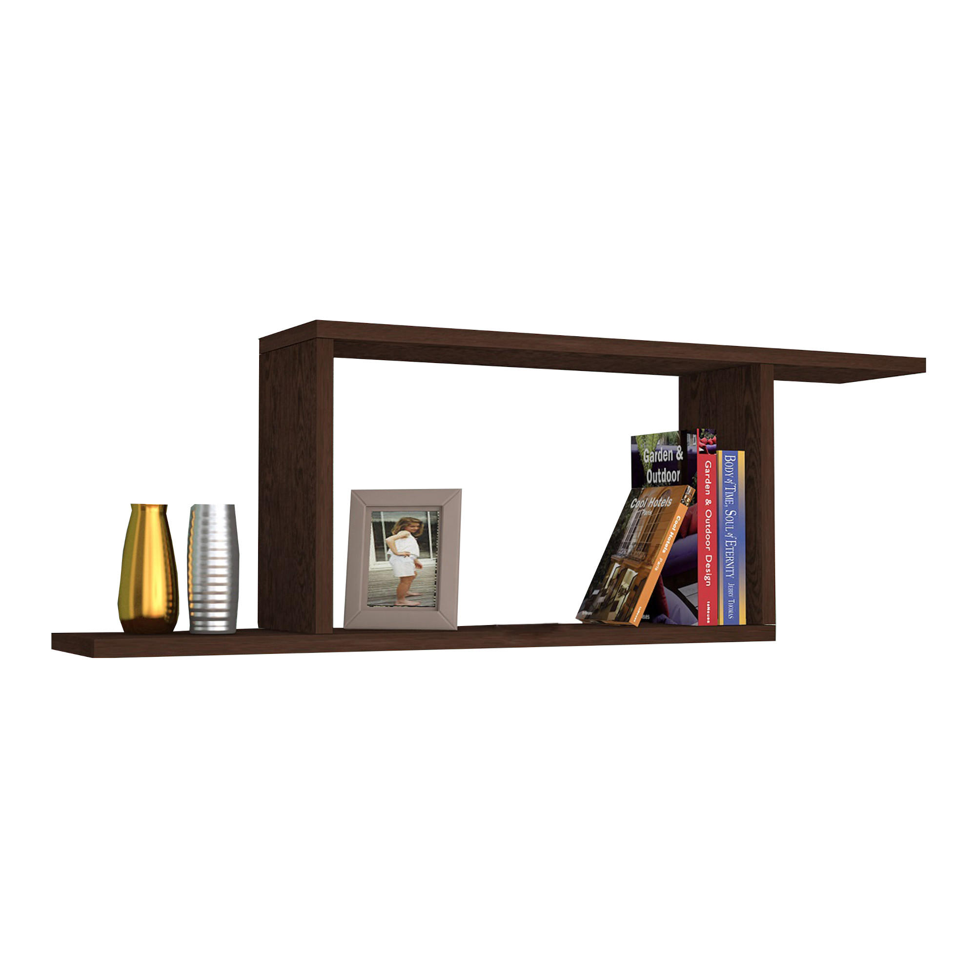 WANDREGAL Hagfors - Wengefarben, Holzwerkstoff (70/30/15cm) - [en.casa]