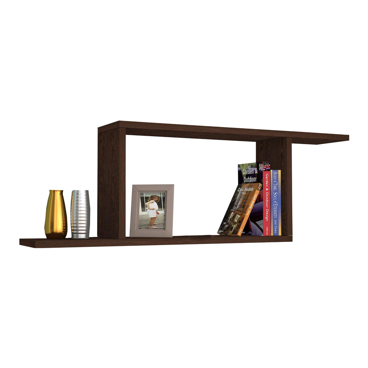 WANDREGAL Hagfors - Wengefarben, Holzwerkstoff (70/30/15cm) - [en.casa]