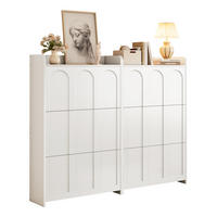 SCHUHSCHRANK 140/25/120 cm mit 6 Klapptüren und Schublade aus MDF, Weiß - Weiß, Holzwerkstoff (70/120/25cm) - Redom