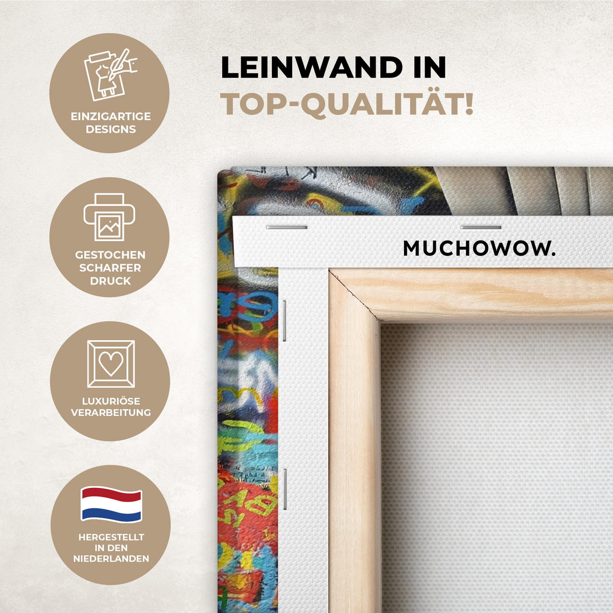 LEINWANDBILD Graffiti - Junge - Ilussie - Straßenkunst 20x30 cm - Hellgrau, Textil (20/30cm) - MuchoWow