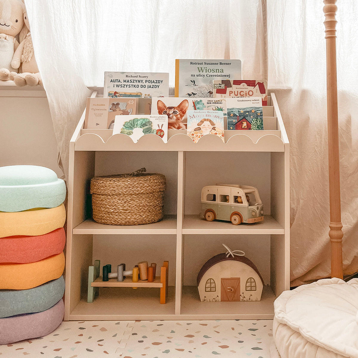 REGÁL NA KNIHY Book Nook Béžová - béžová, kompozitné drevo (71/76/33cm) - Petits-meubles