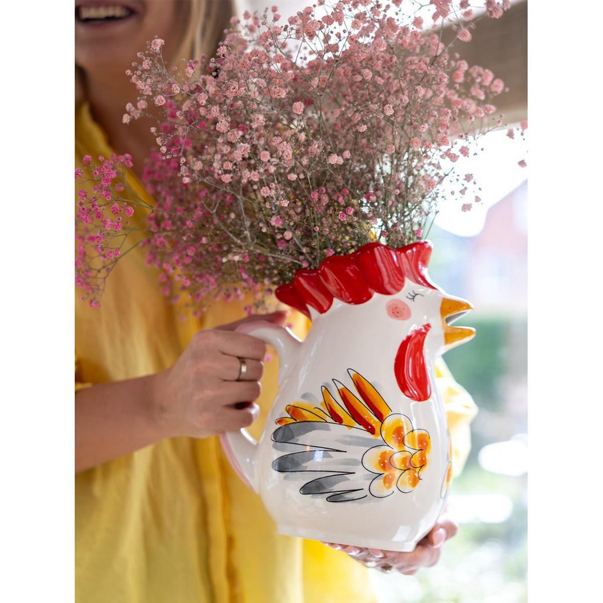 SAFTKANNE Osterhühner in Bunt - 26cm - Multicolor, Keramik (1L) - Blond Amsterdam