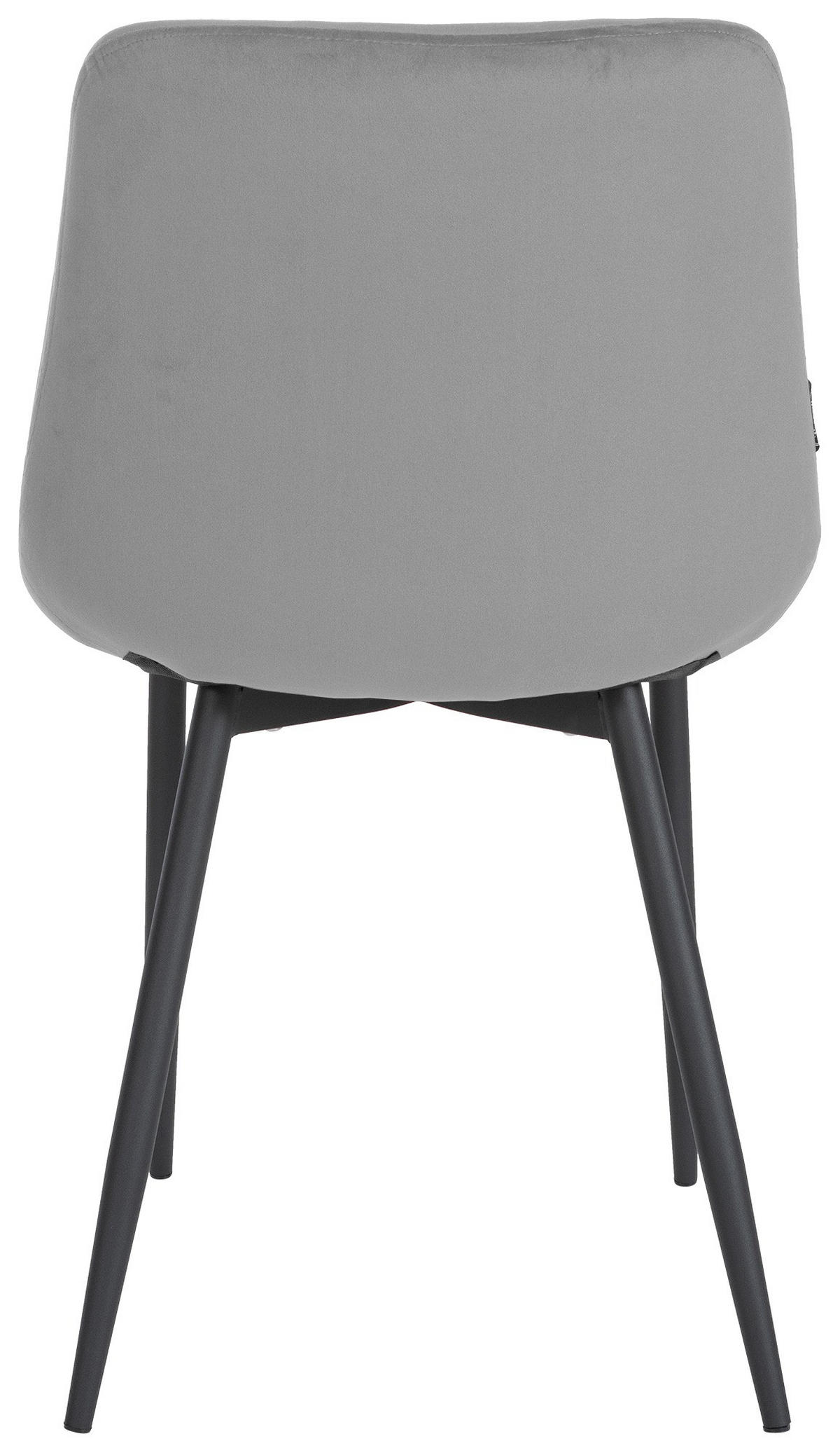 STUHL Samt grau - Schwarz/Grau, Textil/Metall (51/80/60cm) - CLP