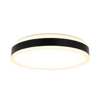 LED DECKENLEUCHTE Schwarz Weiß Opalglas - Schwarz, Metall (50/50/6.2cm)