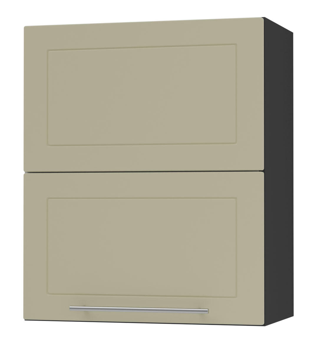 KÜCHENHÄNGESCHRANK Kvantum W8B/60 Vanille Matt / Schwarz Matt 60 / 32,5 / 72cm - Creme/Schwarz, Holz/Holzwerkstoff (60/72/32.5cm) - Feldmann-Wohnen