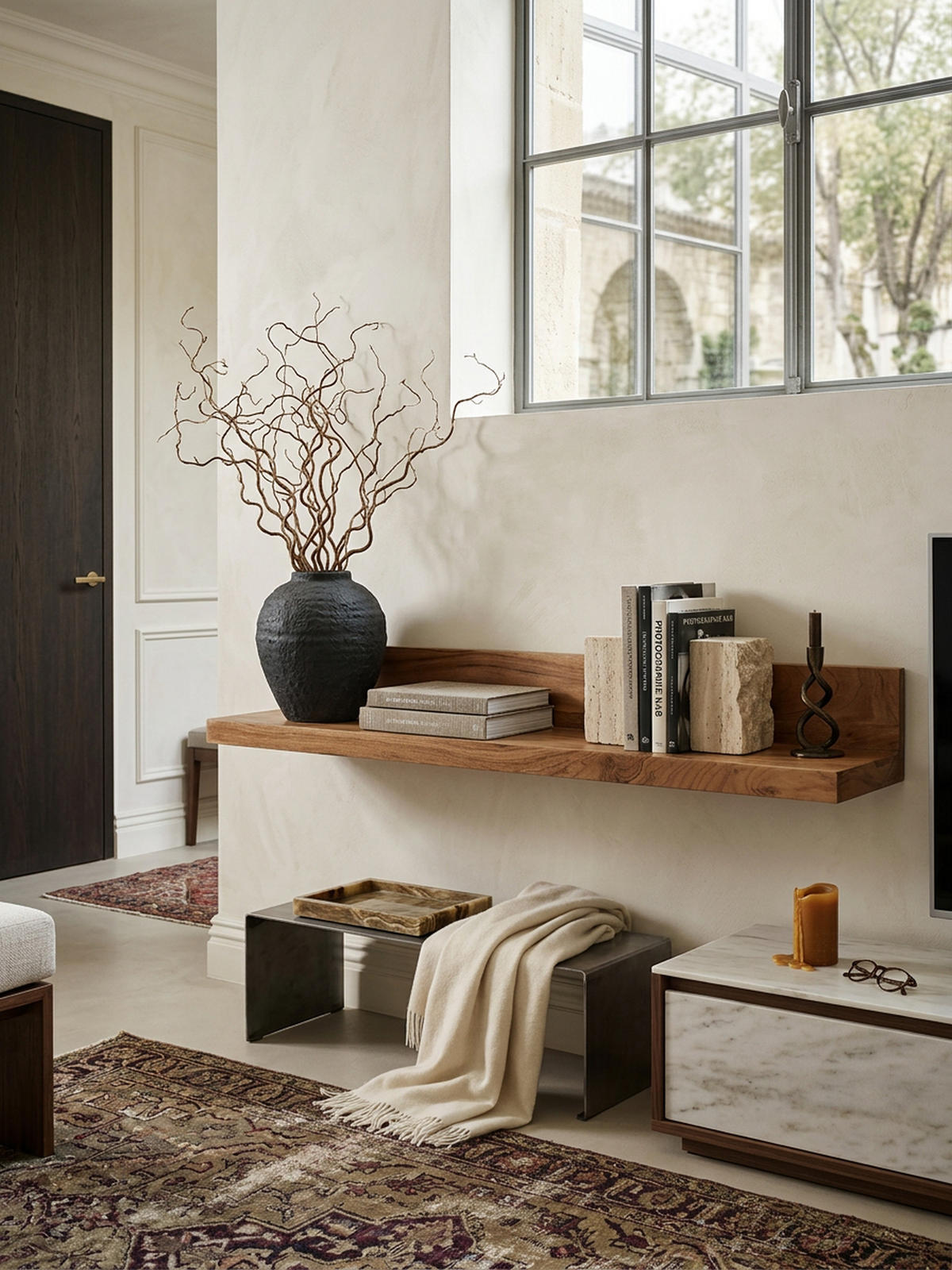 WANDREGAL NAKO Massivholz Flexibles Design Landhausstil, Beige 110x24x17 cm - Beige, Holz (110/17/24cm) - KADIMA DESIGN