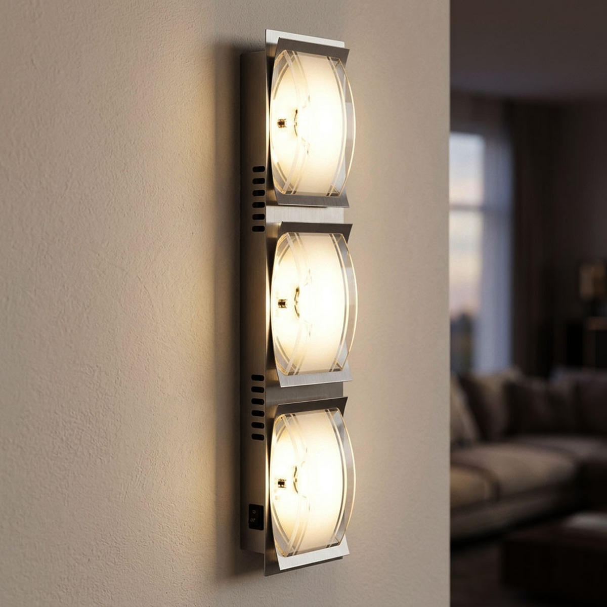 LED WANDLEUCHTE ADONIA Silber Aluminium Glas klar satiniert - Silberfarben, Glas (10/6.5/45cm) - Esto