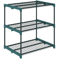 3-ETAGEN Pflanzenständer, 72 cm hoch Blumenständer für Innen Außen, Dunkelgrün - Dunkelgrün, Metall (49/72/68cm) - Outsunny