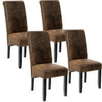 ESSZIMMERSTUHL 4er Set 44 x 63 x 106 cm antikbraun - Anthrazit/Braun, Textil (44/106/45cm) - tectake