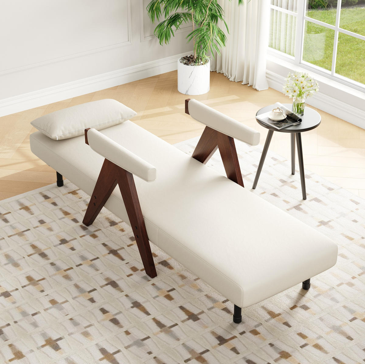 KLAPPSESSEL Leinenstoff 3-in-1 mit 6-fach verstellbarer Rückenlehne 87/64/60 cm Dunkelbraun - Dunkelbraun, Textil (87/64/60cm) - Redom