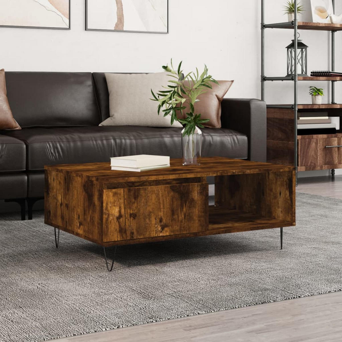 COUCHTISCH Räuchereiche 90x60x35 cm Holzwerkstoff - Braun, Holzwerkstoff (90/60/35cm) - furnicato